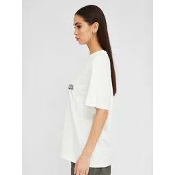 MISCHIEF MONKEY Graphic Printed Round Neck Pure Cotton Oversized T-shirt image 4