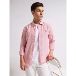 MISCHIEF MONKEY Men Classic Button-Down Collar Vertical Striped Cotton Casual Shirt-picture-32