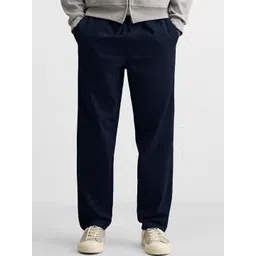 MISCHIEF MONKEY Men Relaxed Straight Leg Baggy Fit Low-Rise Cotton Regular Trousers-picture-18