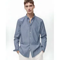 mischief monkey Men Striped Tailored Fit Shirt-picture-13