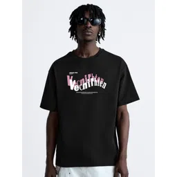 MISCHIEF MONKEY Men Typography Printed Applique T-shirt-picture-11