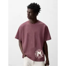 MISCHIEF MONKEY Men Typography Printed Drop-Shoulder Sleeves Oversized Cotton T-shirt-picture-14