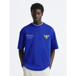 MISCHIEF MONKEY Men Typography Printed Round Neck Cotton Oversized T-Shirt-picture-36