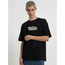 MISCHIEF MONKEY Men Typography Printed Round Neck Pure Cotton T-shirt-picture-11