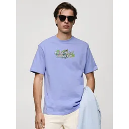 MISCHIEF MONKEY Typography Printed Drop-Shoulder Sleeves Pure Cotton Oversized T-shirt-picture-34