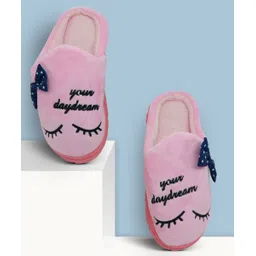 miscreef Pink Bow Warm Winter, Furry, Bedroom Women Slippers-picture-28