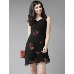 MISH Black Printed Skater Dress-image-47