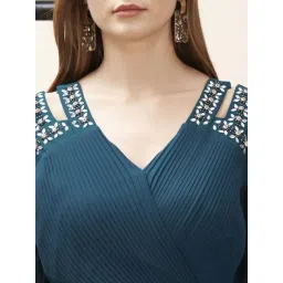 MISH Blue Embellished Maxi Dress image 5