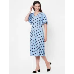 MISH Blue  Printed A Line Dress-picture-22