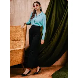 Mish Blue Satin Regular Fit Casual Shirt-picture-40