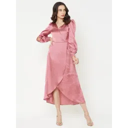 MISH Pink V Neck High-Low Dress-picture-13