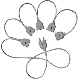 Misha 2 Pin Male Female Pin, Set Of 5 Jointer (Female Sockets) + 1 (Male Socket) Wire For Led Lighting In Festival Like Ganesh Chaturthi, Dashera, Diwali.. (5 Meter)-picture-15
