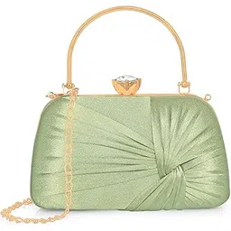 misha Glimmer Luxe Satin Evening Clutch with Detachable Chain Strap-picture-56