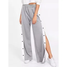 MISKIS Women Relaxed Regular Fit Mid Rise Slits Parallel Trousers-picture-21