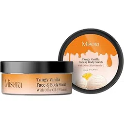 Misora Tangy Vanilla Face & Body Scrub with Olive Oil & Vitamin E | Deep Moisturizing Scrub for Soft, Glowing Skin | Gently Removes Dead Skin Cells, Tan, and Impurities | For All Skin Types | 200ml-picture-17