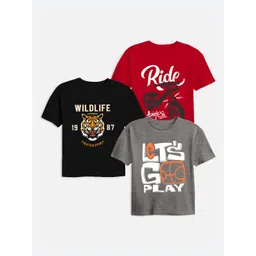 Miss & Chief Boys Pack of 3 Printed T-shirt-picture-56