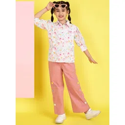 Miss & Chief Floral Print Applique Shirt Style Top-picture-46