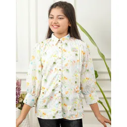Miss & Chief Floral Print Applique Shirt Style Top-picture-24