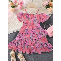 Miss & Chief Floral Print Georgette Fit & Flare Midi Dress-picture-13