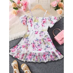 Miss & Chief Floral Print Georgette Fit & Flare Midi Dress-picture-15