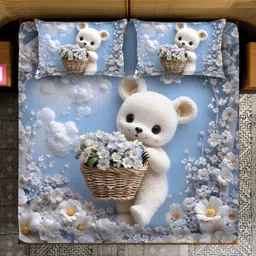 miss & chief Microfiber Queen Flat 180 TC Printed Bedsheet-picture-25