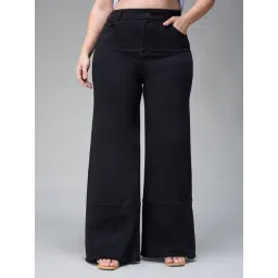 Miss Chase A+ Black Denim Solid High Rise Jeans-picture-41