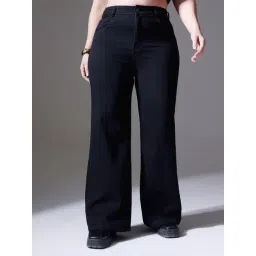 Miss Chase A+ Black Denim Solid High Rise Jeans-picture-29