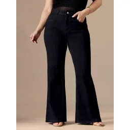 Miss Chase A+ Black Denim Solid High Rise Jeans-picture-42