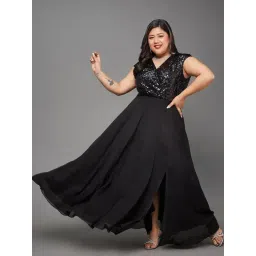 Miss Chase A+ Black Embellished Maxi Dress-picture-14