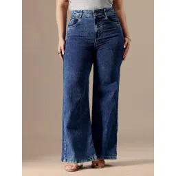 Miss Chase A+ Blue Denim Solid High Rise Jeans-picture-39