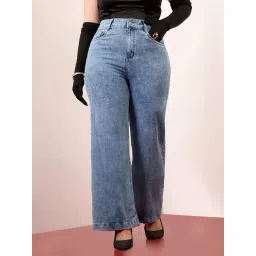 Miss Chase A+ Blue Denim Solid High Rise Jeans-picture-47