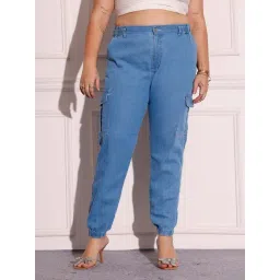 Miss Chase A+ Blue Denim Solid High Rise Jeans-picture-32