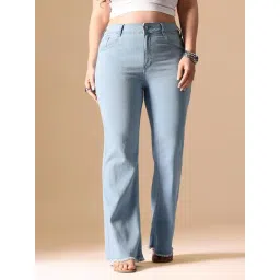 Miss Chase A+ Blue Denim Solid High Rise Jeans-picture-44