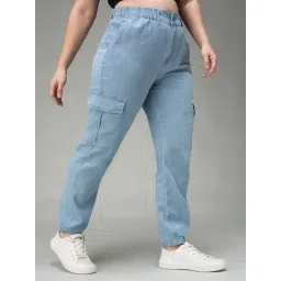 Miss Chase A+ Blue Regular Fit Cargo Jeans-picture-17