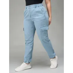 Miss Chase A+ Blue Regular Fit Cargo Jeans-picture-43