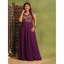 Miss Chase A+ Ethnic Motifs Georgette Maxi Ethnic Dress-picture-11