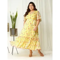 Miss Chase A+ Multi Chiffon Relaxed Fit Floral Print Dress-picture-19