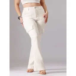 Miss Chase A+ White Denim Relaxed Fit Jeans-picture-43
