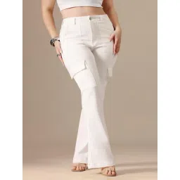 Miss Chase A+ White Denim Solid High Rise Jeans-picture-14