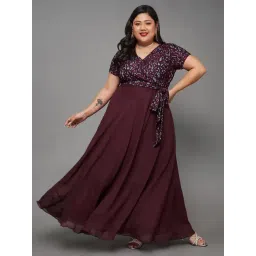 Miss Chase A+ Wine Lace Maxi Dress-picture-12