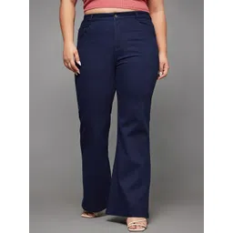 Miss Chase A+ Women Plus Size Bootcut High-Rise Clean Look Stretchable Jeans-picture-36