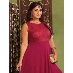 Miss Chase A+ Women Sisodia Georgette Fit & Flare Maxi Ethnic Dress-picture-29