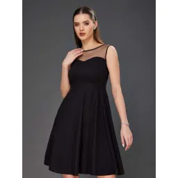 Miss Chase Black Cotton A-Line Dress-picture-24