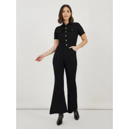 Miss Chase Black Cotton Flared Fit Jumpsuit-picture-17