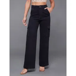 Miss Chase Black Flared Fit High Rise Stretchable Jeans-picture-14
