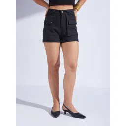 Miss Chase Black Flared Fit Shorts-picture-42
