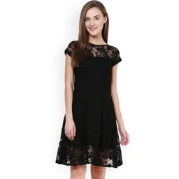 Miss Chase Black Lace Skater Dress-picture-15