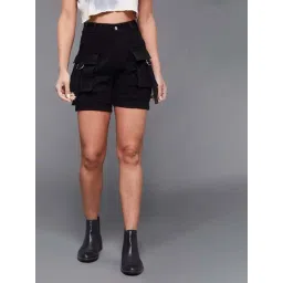 Miss Chase Black Plain Shorts-picture-36