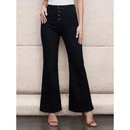 Miss Chase Black Relaxed Fit High Rise Stretchable Jeans-picture-45