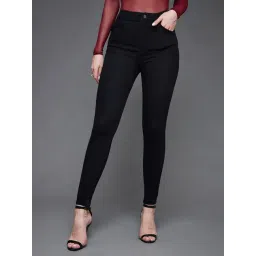 Miss Chase Black Skinny Fit High Rise Stretchable Jeans-picture-26